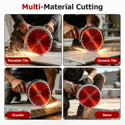 findmall 5"/7"/10" Diamond Porcelain Cutting Blade – Ultra-Thin Turbo Mesh Tile Blade for Ceramic, Granite & Masonry (Wet & Dry Use)