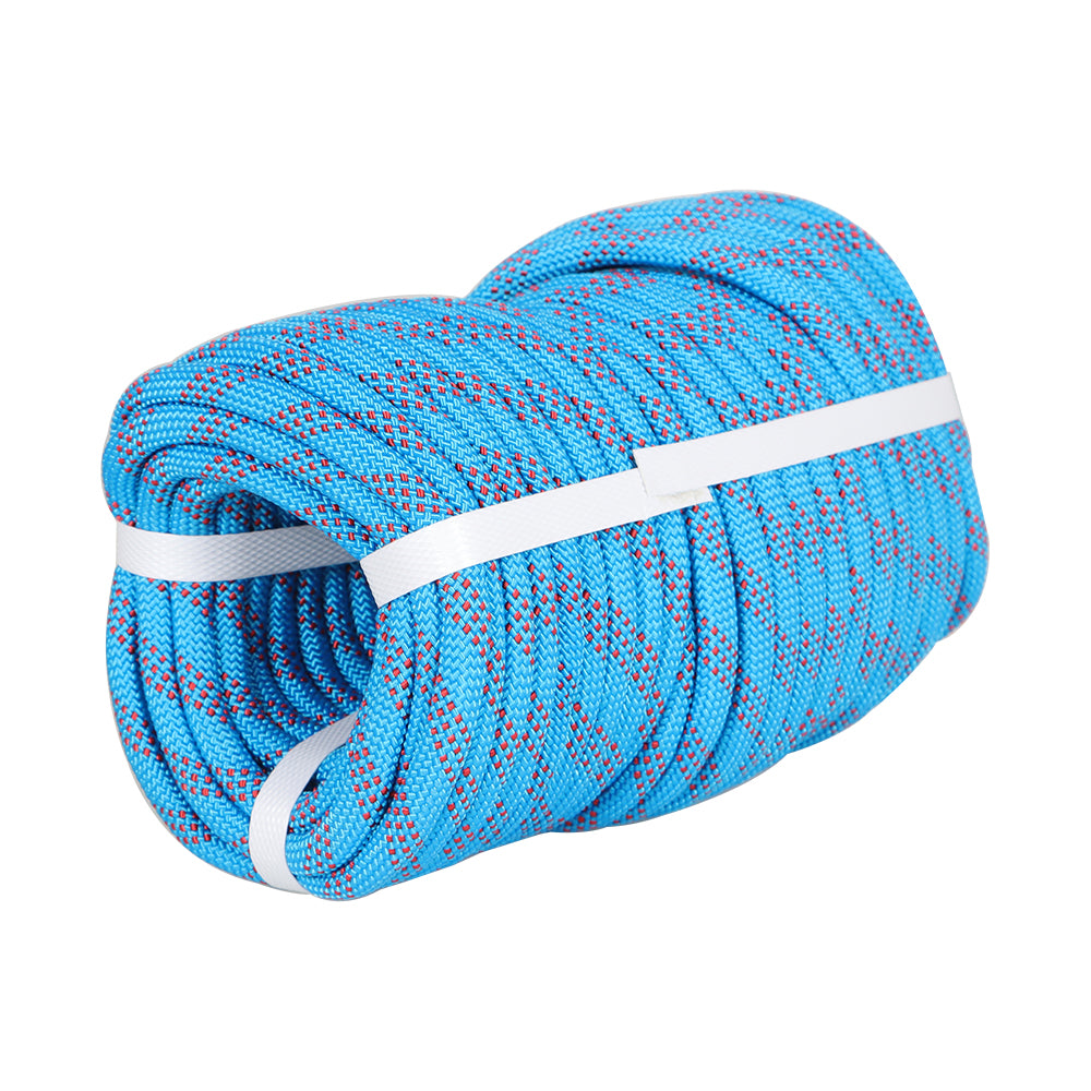 findmall 3/8 Inch 100 Feet Braided Polyester Rope Tree Work Rope Rigging Rope for Outdoor Swing Camping 3250 LBS Blue Red