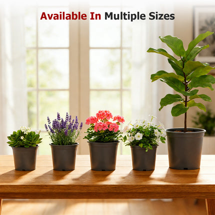 findmall 10pc Plastic Nursery Plant Pots with Drainage Holes – Durable Garden Planters for Flowers, Herbs & Vegetables