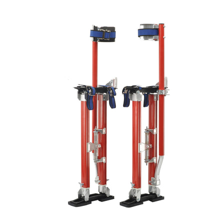 findmall 24-40 Inch Drywall Stilts Red Adjustable Aluminum Stilt Tool Fit for Painting or Cleaning