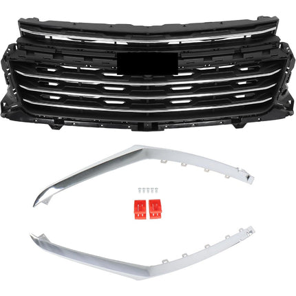 Findmall Chrome and Black Front Upper Grille Molding Trim Replacement for Traverse LT 2024-2026 84870686