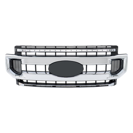 Findmall Front Upper Bumper Grille Chrome with 2 Straight Trim Replacement for F250 F350 XL XLT Style 2020-2022 Replacement for 1KPFD1211128 LC3Z8200BA