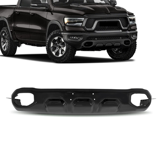 Findmall Front Bumper Face Bar Lower Skid Plate Valance for 2019‑2024 Ram 1500, Black, Plastic