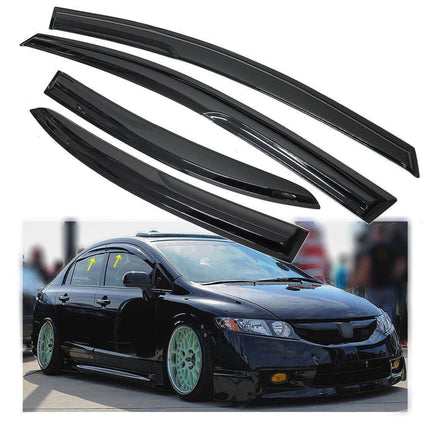 Findmall Side Window Visor Vent Rain Guard Deflector Replacement for 2006-2011 Honda Civic Sedan