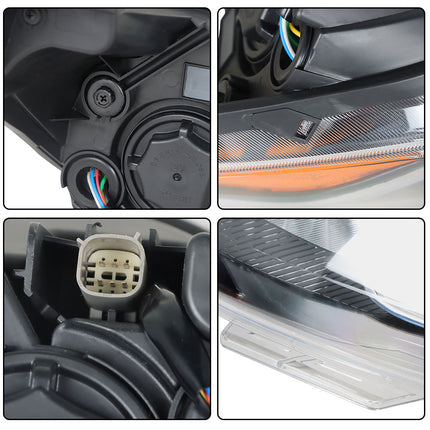 Findmall Headlights Assembly Halogen without DRL Replacement for Spark 2019-2021 Housing Black Passenger Side 1PC 42704896