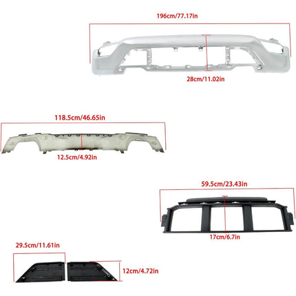Findmall Front Bumper Lower Face Bar Chrome and Black with License Plate Bracket for F-150 2021-2023 ML3417F77 Without Sensor Holes