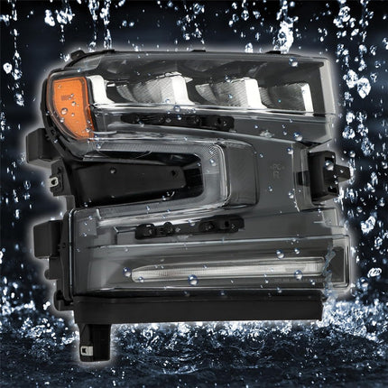 Findmall Passenger Side Headlights Assembly Replacement for Silverado 1500 2019 2020 Housing Black Lamp RH 1PC 84621851
