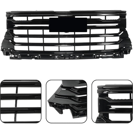 Findmall Glossy Black Front Upper Grille Molding Trim Replacement for Silverado 2500HD and 3500HD High Country 2024-2025 86533026