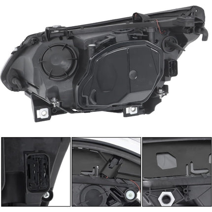 Findmall Headlight Assembly RH Replacement for 528i 2008-2010