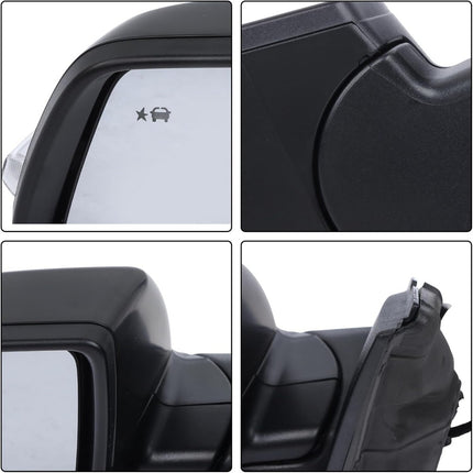 Findmall Driver Left Side Power Heated Mirror Replacement for Acadia 2020-2022 Replacement for 84579489 Matte Black w/Blind Spot Turn Signal Textured Black Base Electric 7-Pin Connector