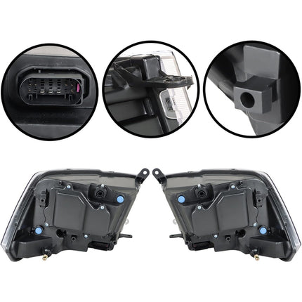 Findmall Black Headlights Replacement for 2013-2018 Ram 1500-3500 w/DRL Projector Headlight Assembly Passenger and Driver Side
