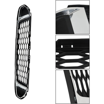 Findmall Front Lower Grille with Chrome Molding Trim Grill Assembly Replacement for 2010 2011 2012 Fusion