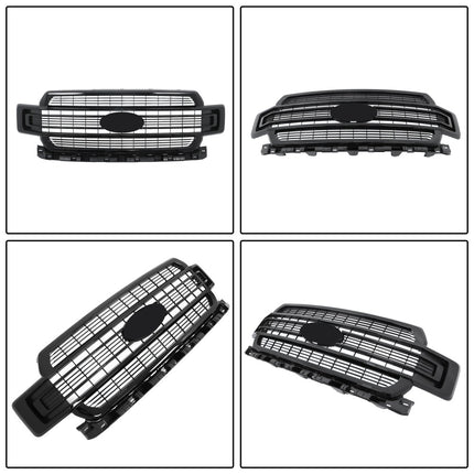 Findmall Front Grille Upper Glossy Black Mesh Style Replacement for F150 Limited 2018-2020