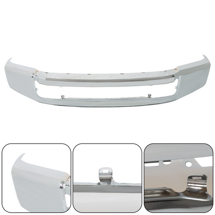 Findmall Chrome Steel Front Bumper Face Bar without Fog Light Holes Replacement for 2020-2022 Ford F-250 and F-350 Super Duty