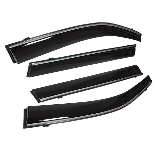 Findmall Side Window Visors Rain Guard Wind Vent Shade Deflector with Chrome Trim Replacement for 2015-2019 Toyota Highlander