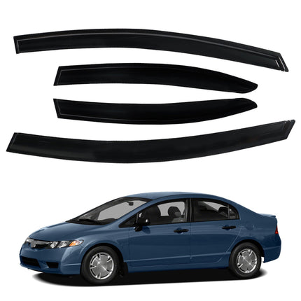 Findmall Side Window Visor Vent Rain Guard Deflector Replacement for 2006-2011 Honda Civic Sedan