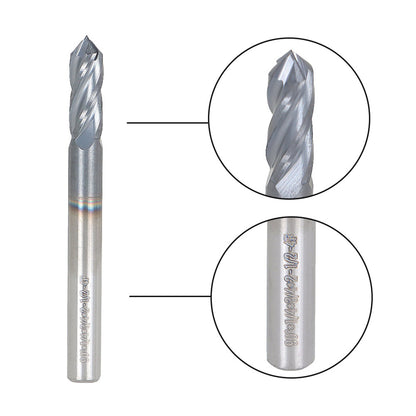 findmall 1/4 Inch Helix Carbide End Mill Tialn Coated 4 Flute 3/4 Inch Length of Cut Fit for Aluminum Cut Non-Ferrous Metal Upcut CNC Spiral Router Bit