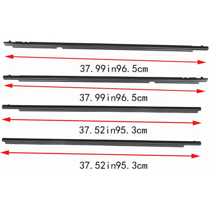 Findmall Black Window Weatherstrip Seal Kit for 2009-2012 Toyota Corolla, 4-Piece