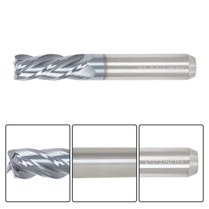 findmall 3/8 Inch Helix Carbide End Mill - .020 Radius Tialn Coated 4 Flute 1 Inch Length of Cut Fit for Aluminum Cut Non-Ferrous Metal Upcut CNC Spiral Router Bit