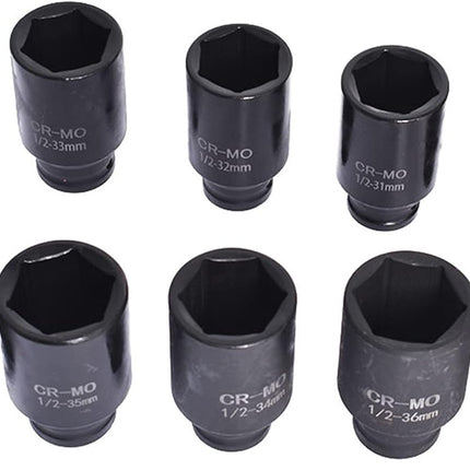 9Pcs 29-38mm Deep Impact Socket Set 1/2 Drive Metric Axle Hub Nut Socket Replacement for Removing and Mounting Axle Nuts