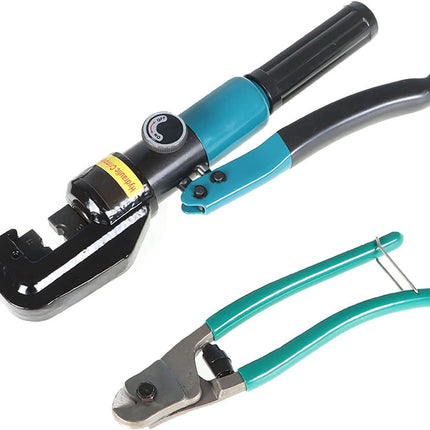 Findmall 10 Ton Hydraulic Wire Terminal Crimper with 9 Dies & Cable Cutter for 1/8" to 3/16" Stainless Steel Cable Railing Fittings