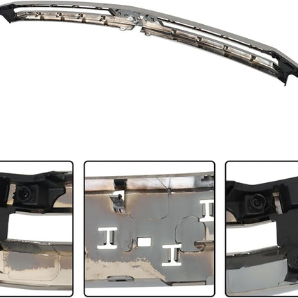 Findmall Black Front Upper Bumper Grille with Chrome Trim Replacement for Suburban and Tahoe LS, LT and RST