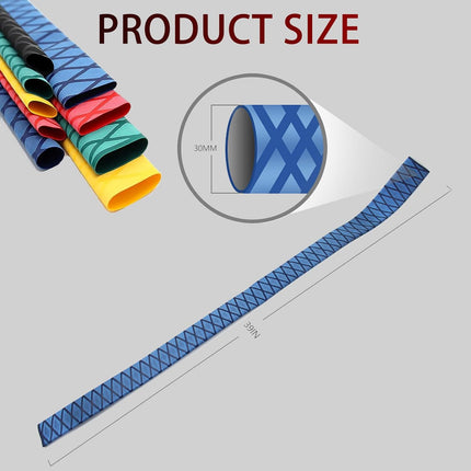 Findmall Blue Heat Shrink Wrap Tubing 39" Length, 0.98"-1.77" Diameter Heat Shrink Tube for Rod Grips and Handle Protection