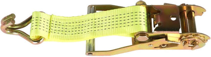 2Inch * 15Ft, 5000 Pound Heavy Duty Ratchet, Hooked Ratchet Sling Tool, Yellow, with a Load Capacity of 2250Kg, 8PCS