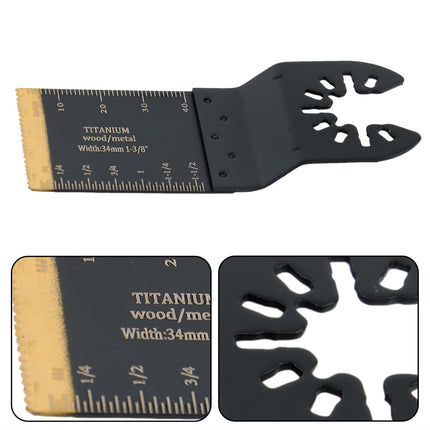 Findmall 50Pcs Premium Titanium Carbide Oscillating Tool Blades - Cuts Wood, Metal, PVC, Drywall, Nails Compatibility with Most of Oscillating Multi-Tools