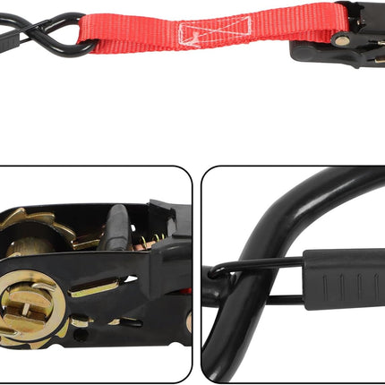 Findmall 4 Pack 1 Inch x 15 Ft Ratchet Tie Down Straps Kit 2200 lbs Break Strength with S Hooks, Loop Straps and Bungee Cords for Motorcycle, ATV, Trailer and Moving