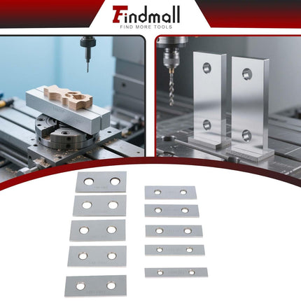 Findmall 10 Pair 1/8" x 3" Precision Parallel Block Set, ±0.0002" Hardened Alloy Steel Gage Gauge Tool Set with Storage Box