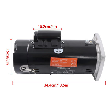 Findmall USQ1252 Swimming Pool Pump Motor, 2.5HP Square Flange Pool Motor