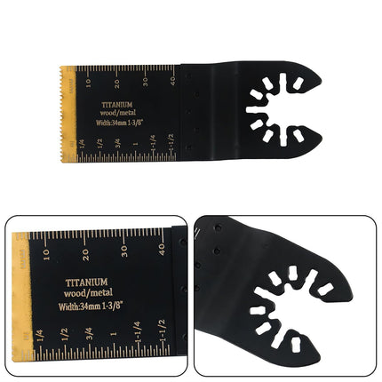 Findmall 20PCS Titanium Coated Oscillating Saw Blades (34mm / 44mm) for Metal, Wood and Plastic