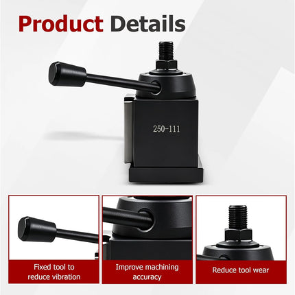 Findmall 6Pcs AXA 250-111 Wedge Type Tool Post Set Quick Change Tool Post Set Lathe Holder AXA Tool Post Set Swing Dia 12 Inch