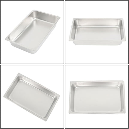 Findmall Hotel Pans 6 Pack 4 Inch Stainless Steel Full Size | Trays for Steam Tables, Restaurants, Catering and Industrial Use