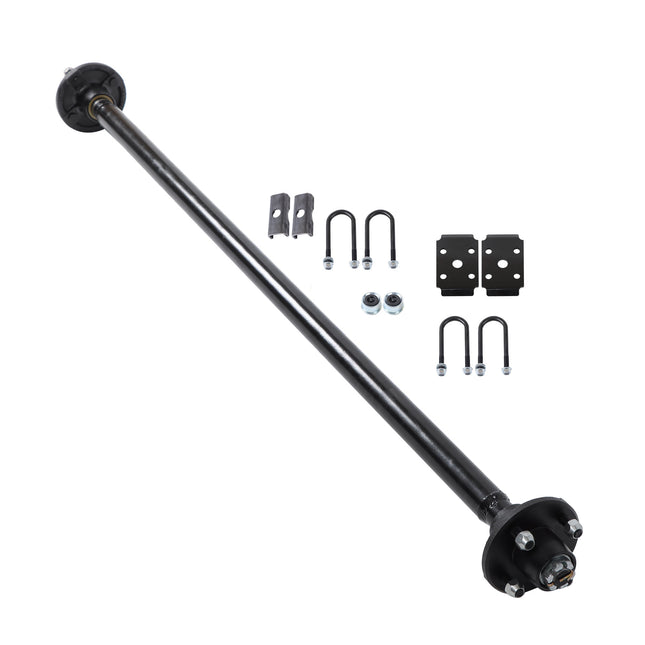 Findmall 2,000 lb Trailer Axle with U-Bolt Kit, 4 on 4 in, 60 in Hub Face
