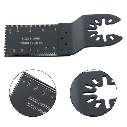Findmall 20Pcs Oscillating Saw Blade Long Sawtooth Curved Tooth Oscillating Saw Blades Set Fit for Cutting Wood, Plastic, and Metal