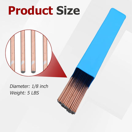 Findmall ER70S-6 Carbon Steel TIG Welding Rod, 1/16" 3/32" 1/8" Diameter x 16" 36" Length, 2/5/10 Lbs Pack, Low Spatter Filler Rod for Welding Steel, Industrial Maintenance and Repairs