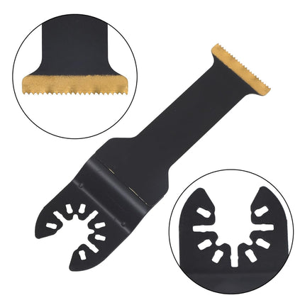 Findmall 20-Piece Set of Oscillating Saw Blades (10 Extended, 10 Titanium Plated), Curved Edge Multitool Blades for Metal, Wood, Plastic