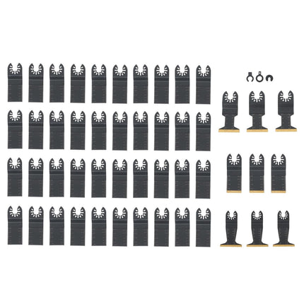 Findmall 49 Pieces of Oscillating Saw Blades Kit(34, 44 and 60MM), High Speed Steel, Titanium-Coated, for Wood, Metal, Universal Compatibility