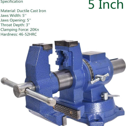 Findmall Heavy Duty Multi-Jaw Bench Vise with 360° Rotating Head and Swivel Base, Ductile Cast Iron Workbench Vise for Home Workshop and Industrial Clamping