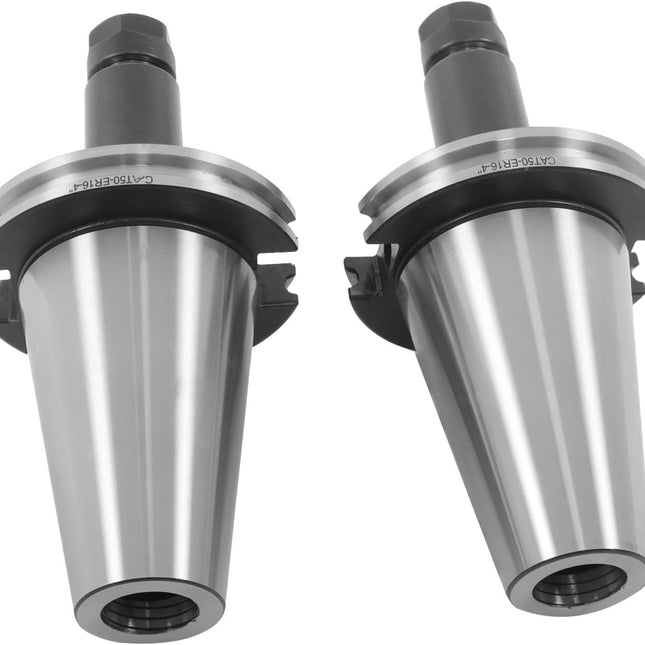 Findmall CAT50 ER16 Collet Chuck 4" Gage Length, 0.0001" Accuracy Runout | 2 Pcs Set Milling Tool Holder, for CNC Machining Centers