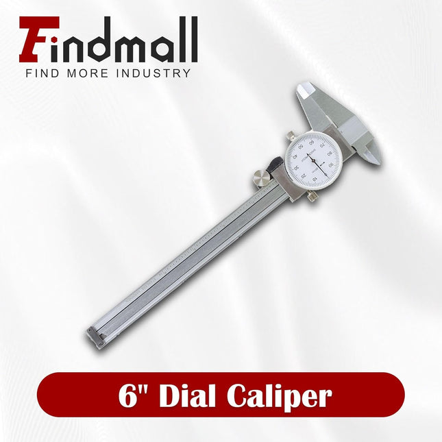 Findmall 6" Dial Caliper 0.001 Stainless Steel Caliper Measuring Tool 4-Way Measurement with Plastic Case