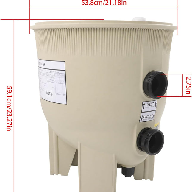 Findmall 178578 Pool Filter Almond Tank Bottom