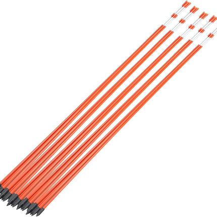 Findmall 72 Inch Driveway Markers, 5/16" Diameter Orange Reflective Snow Stakes, 6 FT Fiberglass Lane Marker Posts for Driveways, Parking Lots & Walkways