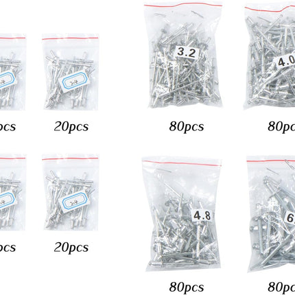 Findmall 9.5 Inch Versatile Riveting Kit with 400 Rivets | 5 Different Size Gun Heads Heavy Duty Manual Double Hand Riveting Gun Tool for Metal