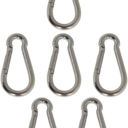 Findmall 6 Pack 304 Stainless Steel Spring Snap Hooks, Heavy Duty Carabiner Clips for Hammock, Camping, Hiking & Outdoor Gear