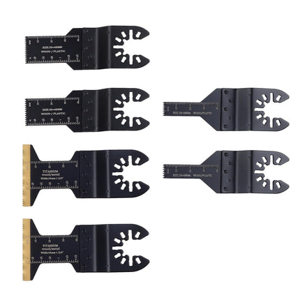 Findmall 121-Piece Multi-Tool Blades Kit with Sandpapers, Titanium Oscillating Tool Blades Set with Japanese Teeth and Curved, Fit for Wood/Metal/Plastic Cutting