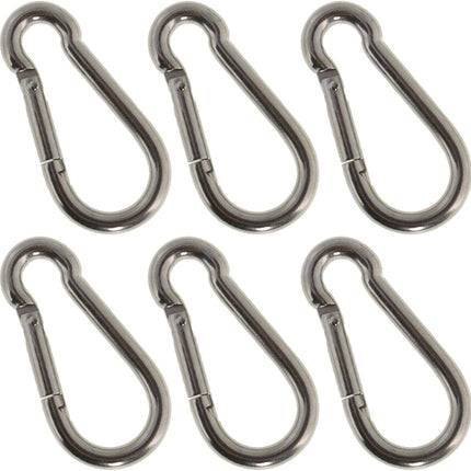 Findmall 6 Pack 304 Stainless Steel Spring Snap Hooks, Heavy Duty Carabiner Clips for Hammock, Camping, Hiking & Outdoor Gear