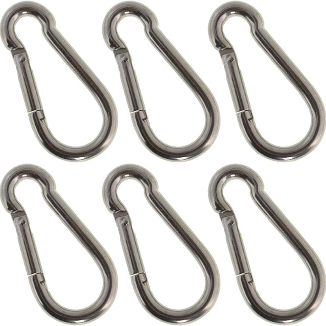 Findmall 6 Pack 304 Stainless Steel Spring Snap Hooks, Heavy Duty Carabiner Clips for Hammock, Camping, Hiking & Outdoor Gear